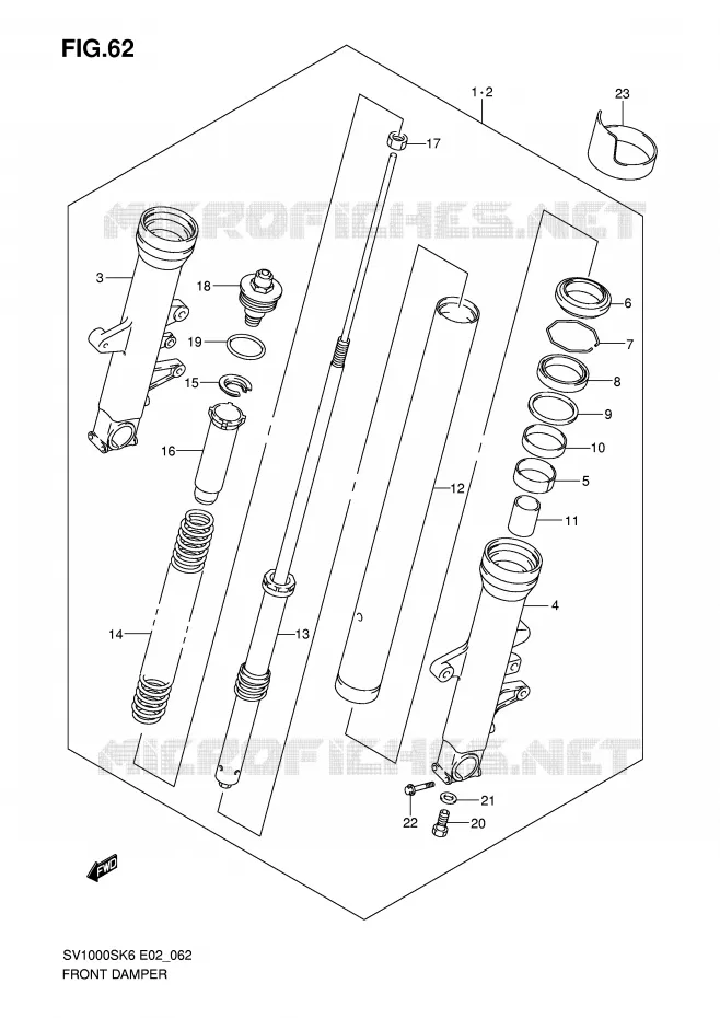 FRONT FORK Suzuki MOTO 1000 SV 2006  SV1000K6(E2)