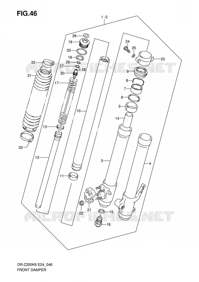 FRONT FORK Suzuki MOTO 250 DR-Z 2006  DR-Z250K6(E24)