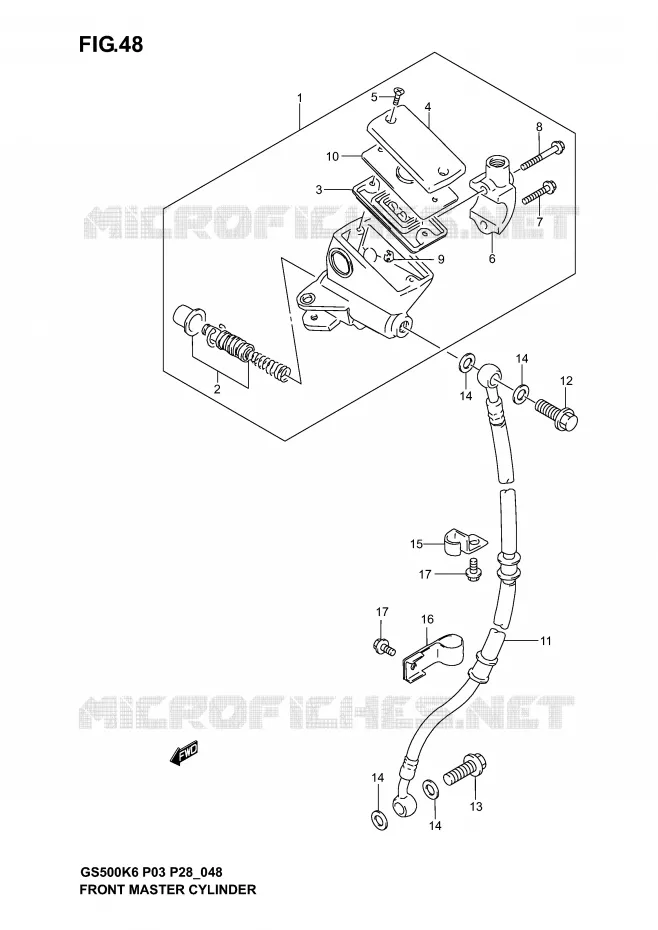 FRONT MASTER CYLINDER (MODEL K3) Suzuki MOTO 500 GS-F 2006  GS500FK6(P3)