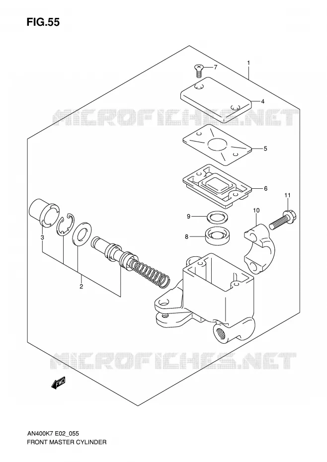 FRONT MASTER CYLINDER (MODEL K7) Suzuki SCOOTER 400 BURGMAN 2010  AN400AL0(E2)