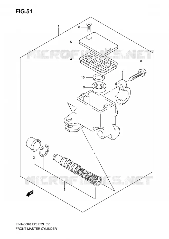 FRONT MASTER CYLINDER Suzuki QUAD 450 QUADRACER 2006  LT-R450K6(E28/E33)