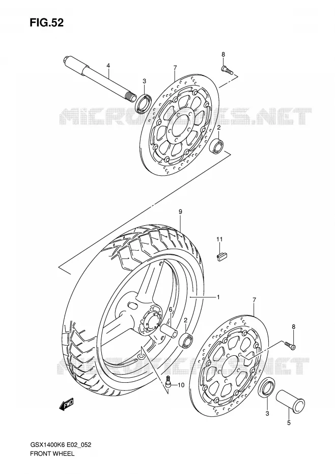 FRONT WHEEL Suzuki MOTO 1400 GSX 2007  GSX1400K7(E2)