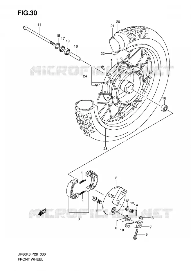 FRONT WHEEL Suzuki MOTO 80 JR 2006  JR80K6(P28)