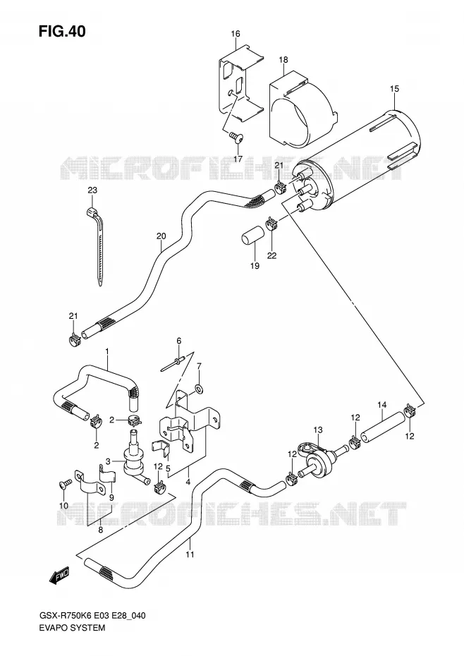 FUEL EVAP SYSTEM (E33) Suzuki MOTO 750 GSX-R 2007  GSX-R750K7(E3/E28)