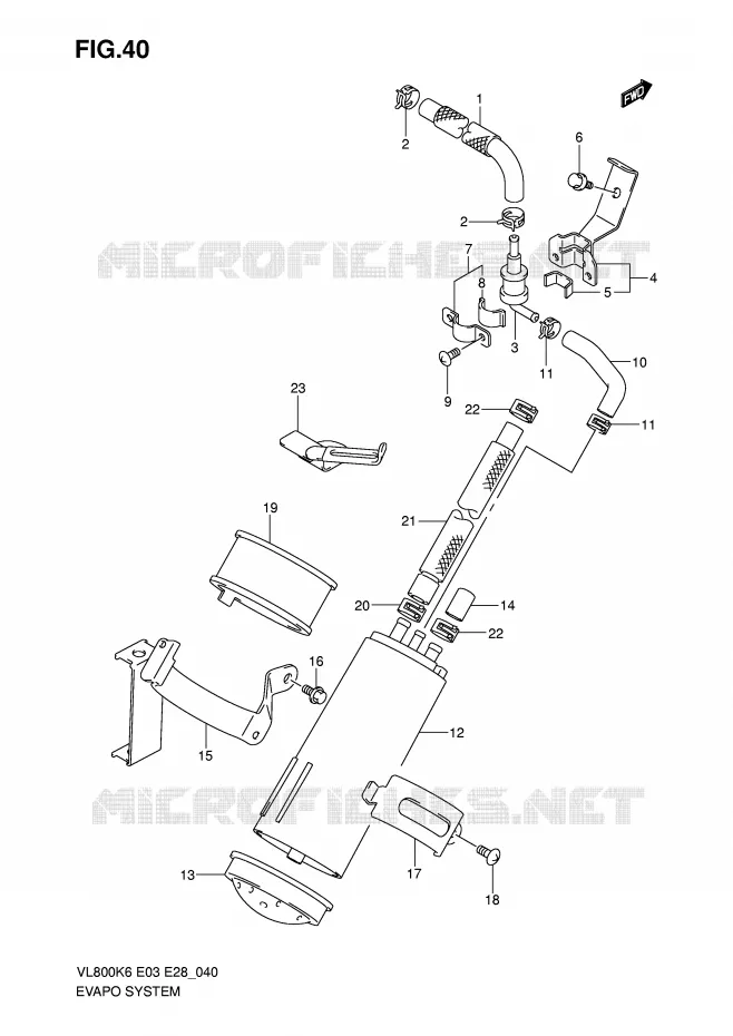FUEL EVAP SYSTEM (MODEL K6/K7/K8 E33) Suzuki MOTO 800 VOLUSIA 2007  VL800CK7(E3/E28)