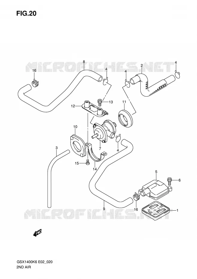 FUEL EVAP SYSTEM Suzuki MOTO 1400 GSX 2007  GSX1400K7(E2)
