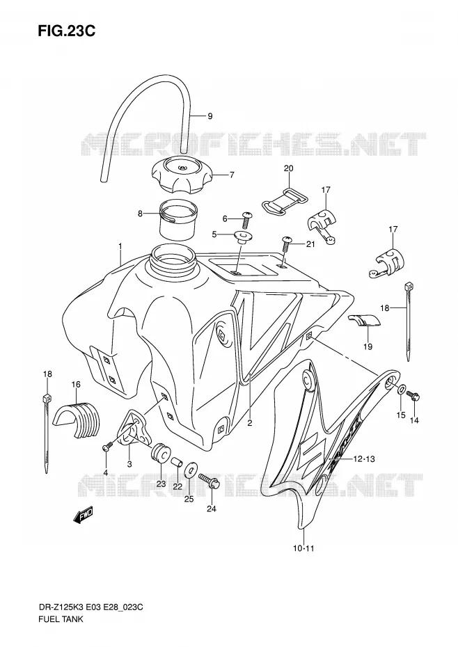 FUEL TANK (MODEL K6) Suzuki MOTO 125 DR-Z 2004  DR-Z125K4(E3/E28)