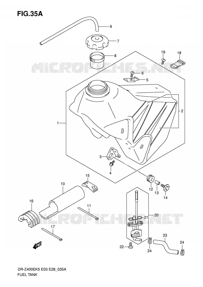 FUEL TANK (MODEL K6) Suzuki MOTO 400 DR-Z 2006  DR-Z400EK6(E3/E28)