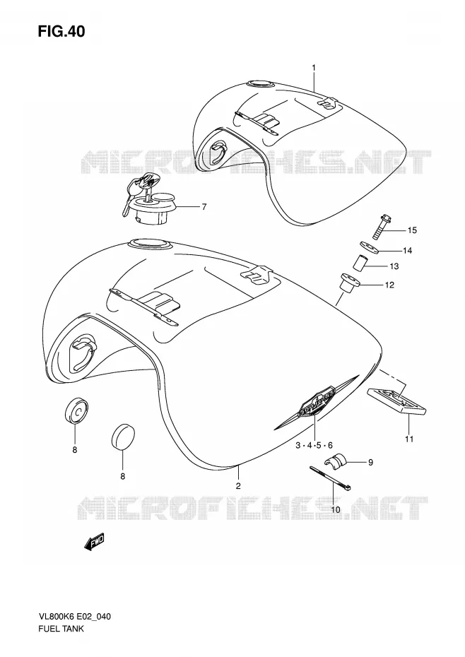 FUEL TANK (MODEL K6) Suzuki MOTO 800 VOLUSIA 2007  VL800UEK7(E2)