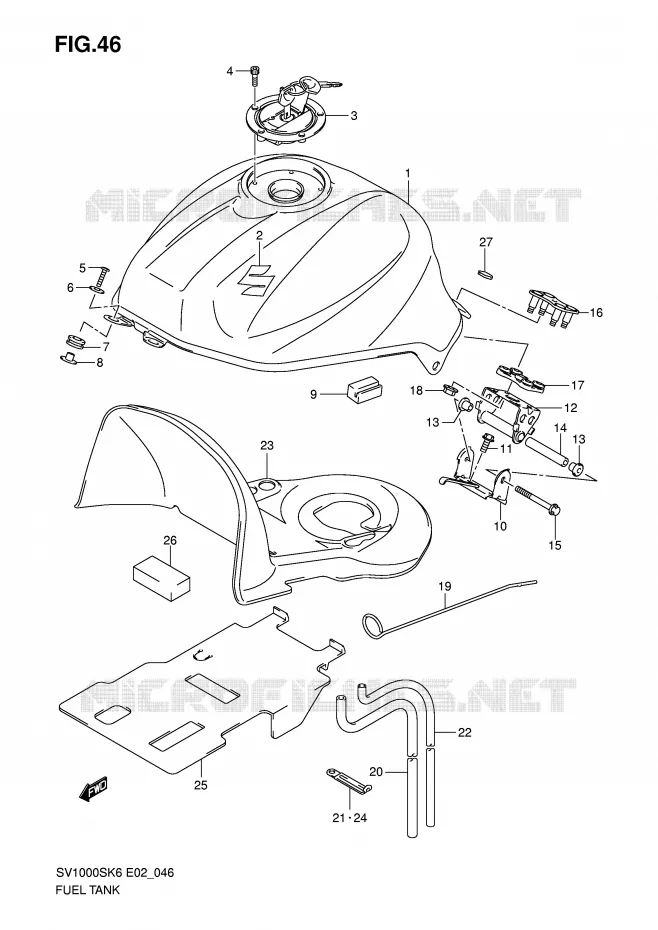 FUEL TANK Suzuki MOTO 1000 SV 2007  SV1000S2K7(E2)