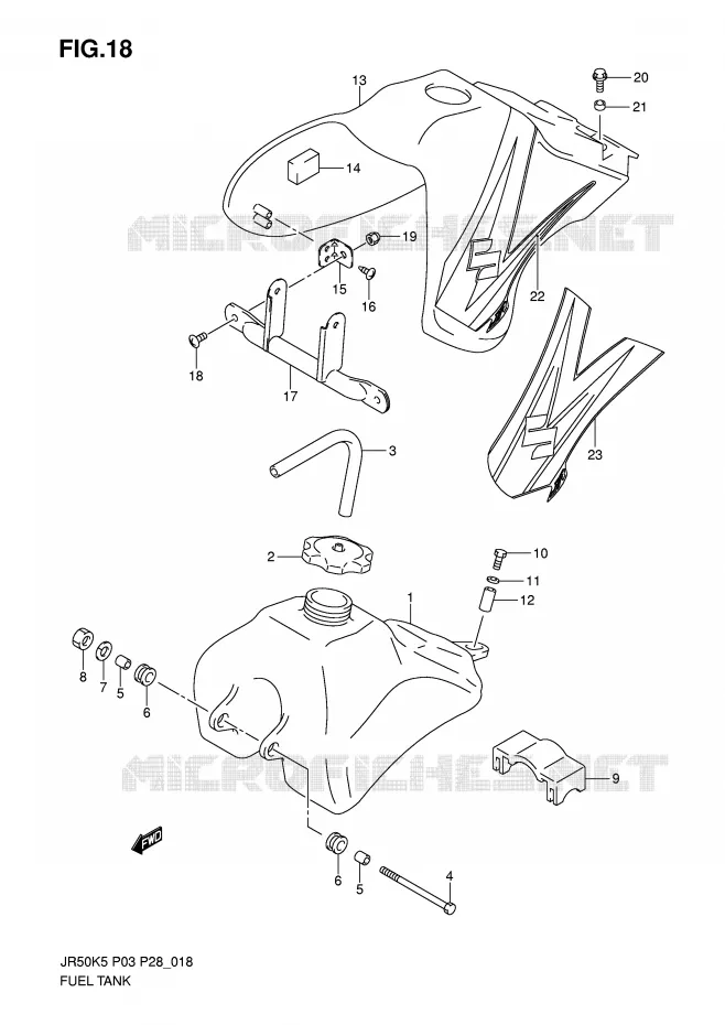FUEL TANK Suzuki MOTO 50 JR 2006  JR50K6(P3/P28)
