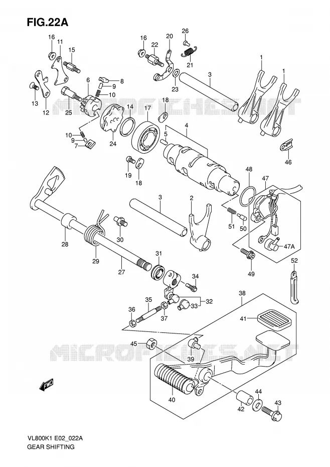 GEAR SHIFTING ASSY (MODEL K5) Suzuki MOTO 800 VOLUSIA 2003  VL800K3(E2)