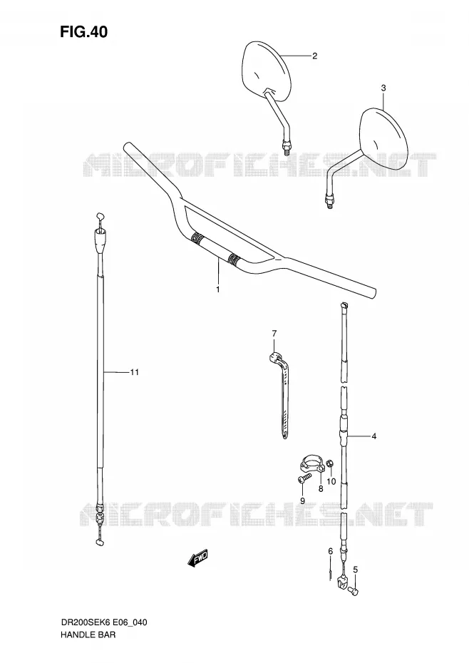 HANDLEBAR (E6) Suzuki MOTO 200 DR 2010  DR200SEL0(E6)