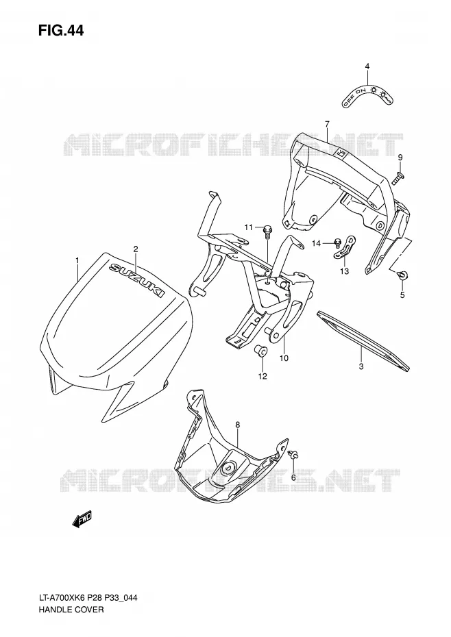 HANDLEBAR FAIRING Suzuki QUAD 700 KINGQUAD 2007  LT-A700XK7(P28/P33)