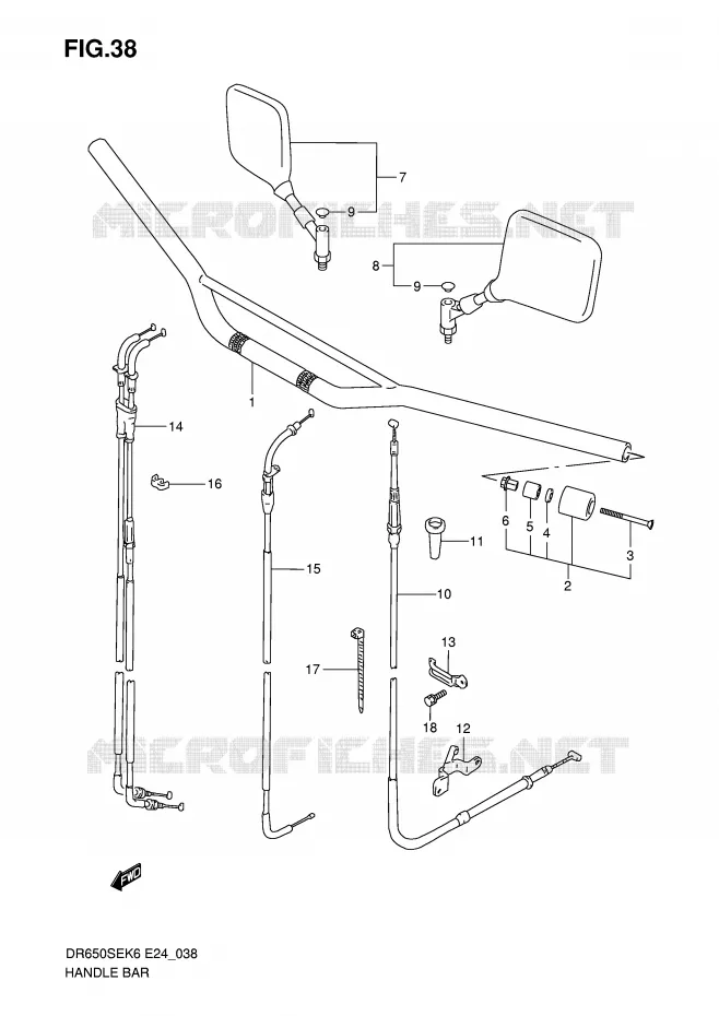 HANDLEBAR Suzuki MOTO 650 DR 2008  DR650SEK8(E24)