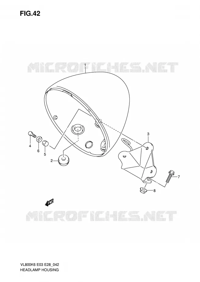 HEADLAMP HOUSING Suzuki MOTO 800 VOLUSIA 2007  VL800TK7(E3/E28)