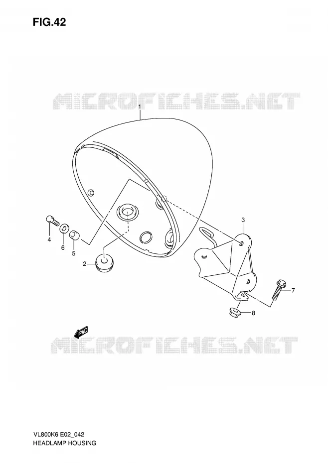 HEADLAMP HOUSING Suzuki MOTO 800 VOLUSIA 2009  VL800K9(E2)