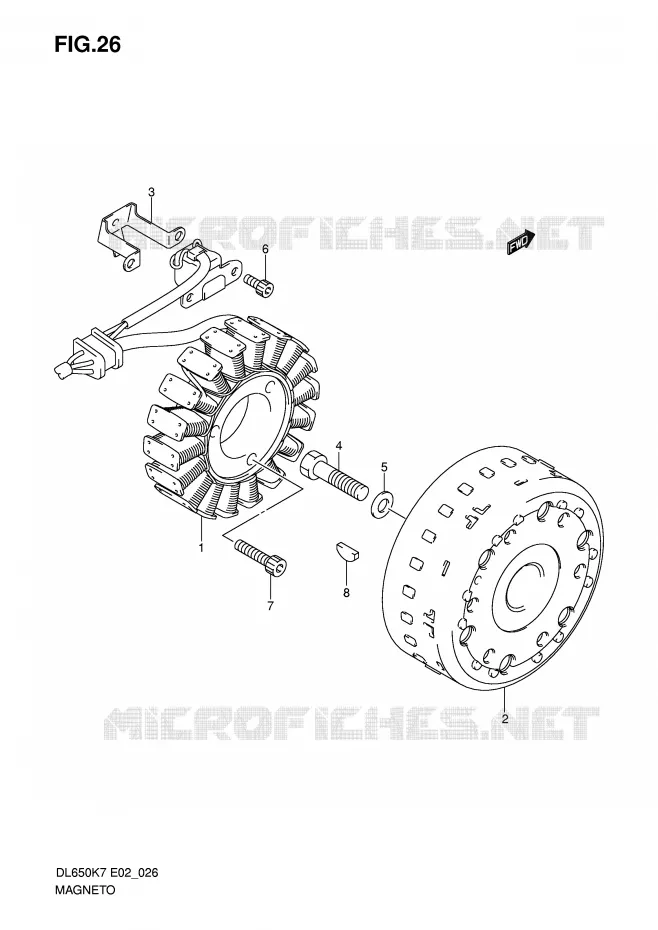 IGNITION (MODEL K7) Suzuki MOTO 650 V-STROM 2007  DL650U3K7(E2)