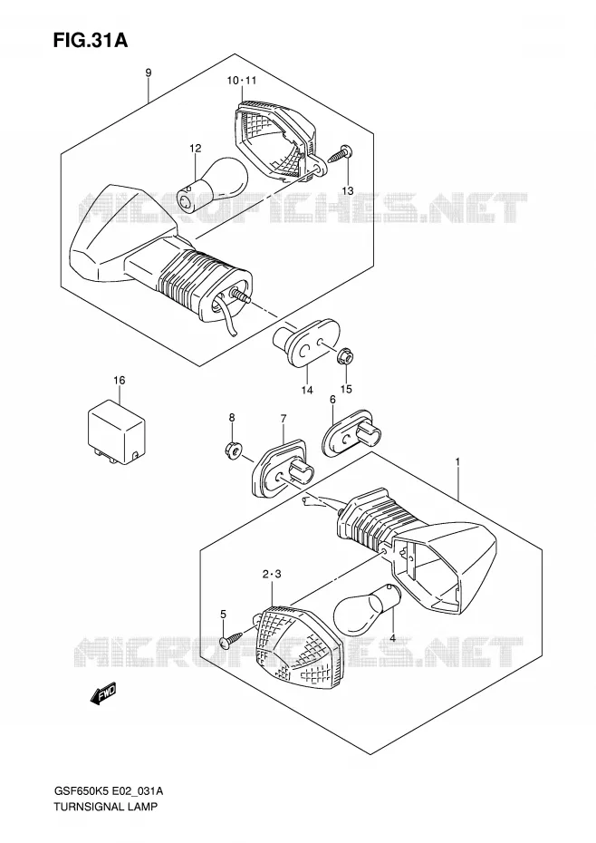 INDICATORS (MODEL K6) Suzuki MOTO 650 BANDIT 2005  GSF650AK5(E2)