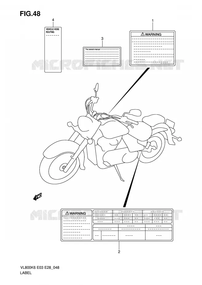LABEL Suzuki MOTO 800 INTRUDER 2008  VL800TK8(E3/E28)