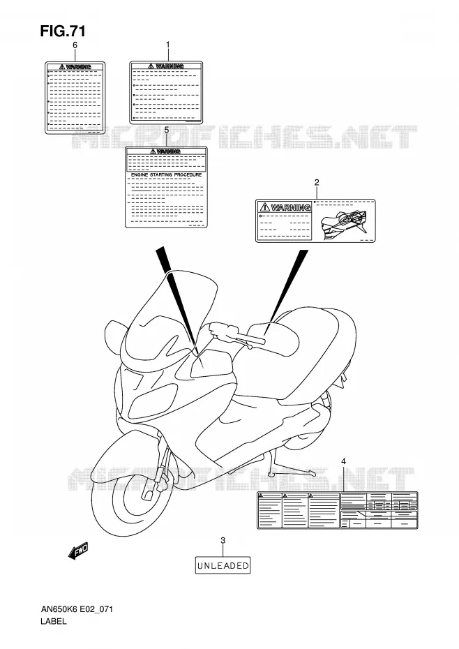 LABEL Suzuki SCOOTER 650 BURGMAN 2007  AN650K7(E2)