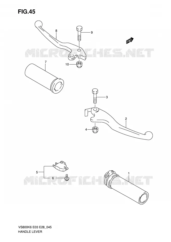 LEVERS - HANDGRIPS Suzuki MOTO 800 INTRUDER 2008  VS800K8(E3/E28)