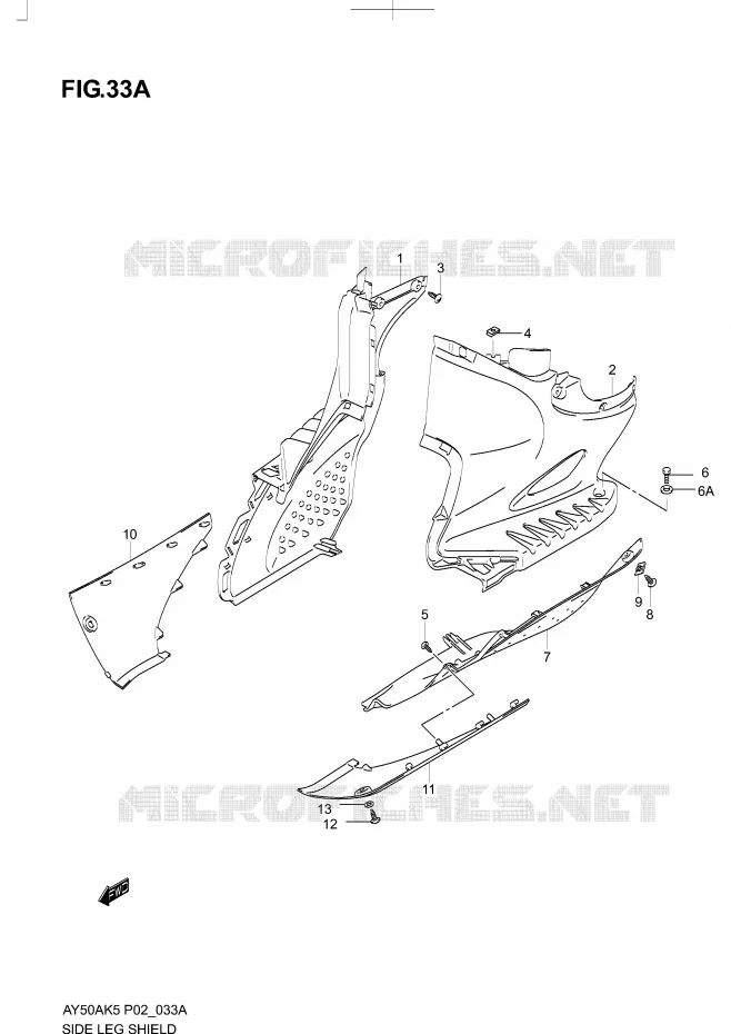 LOWER FAIRING (MODEL K6) Suzuki SCOOTER 50 KATANA 2006  AY50AK6
