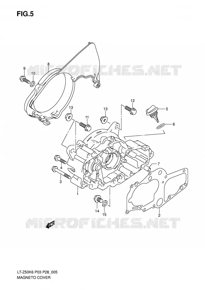 MAGNETO COVER Suzuki QUAD 50 QUADSPORT 2010  LT-Z50L0(P3/P28)