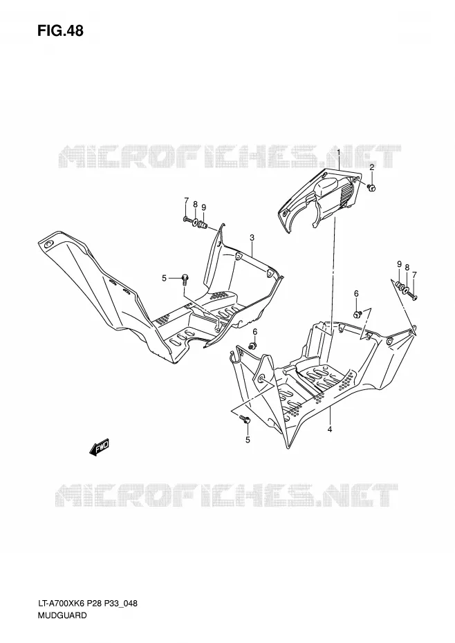 MUDGUARD Suzuki QUAD 700 KINGQUAD 2007  LT-A700XK7(P28/P33)
