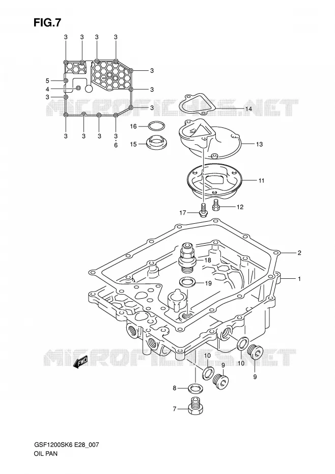 OIL PAN Suzuki MOTO 1200 BANDIT 2006  GSF1200SAK6(E28)