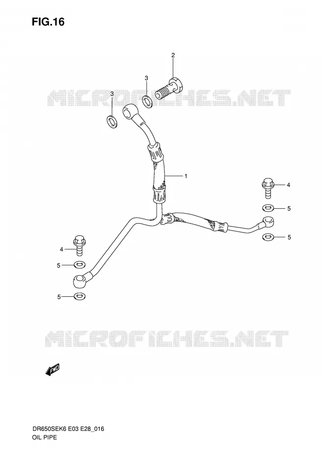 OIL PIPE Suzuki MOTO 650 DR 2007  DR650SEK7(E3/E28)