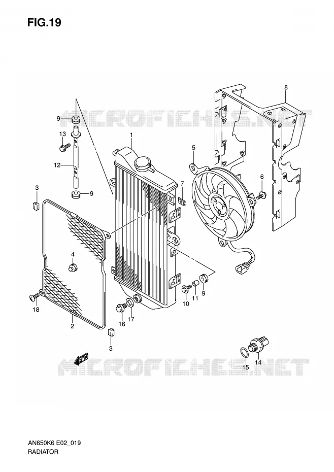 RADIATOR Suzuki SCOOTER 650 BURGMAN 2007  AN650K7(E2)