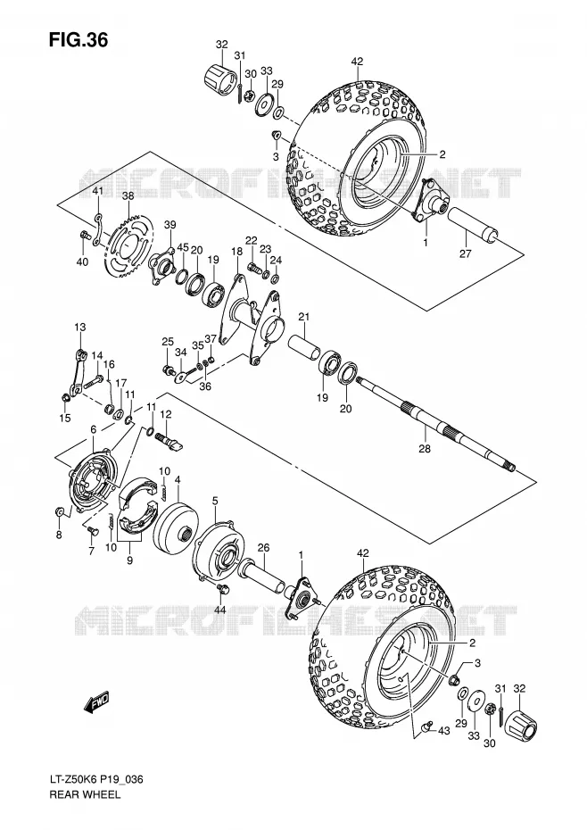 REAR WHEEL Suzuki QUAD 50 QUADSPORT 2012  LT-Z50L0(P19)