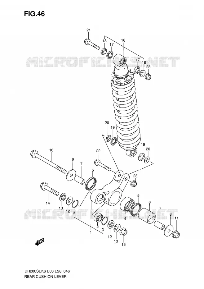 SHOCK ABSORBER LINKAGE Suzuki MOTO 200 DR 2008  DR200SEK8(E3/E28)
