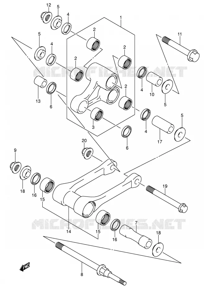 SHOCK ABSORBER LINKAGE Suzuki MOTO 450 RM-Z 2007  RM-Z450K7(E3/E28)
