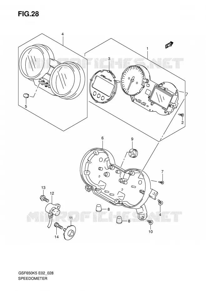 SPEEDOMETER (GSF650SK5/SK6/SUK5/SUK6) Suzuki MOTO 650 BANDIT 2005  GSF650SAK5(E2)