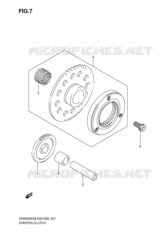 STARTER MOTOR CLUTCH Suzuki MOTO 200 DR 2006  DR200SEK6(E3/E28)