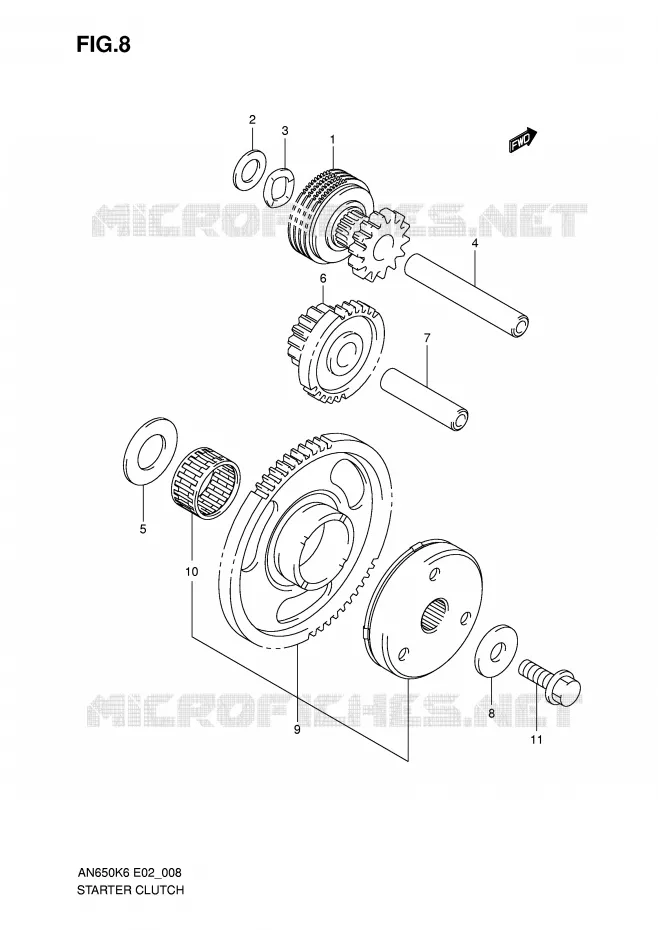 STARTER MOTOR CLUTCH Suzuki SCOOTER 650 BURGMAN 2010  AN650AL0(E2)