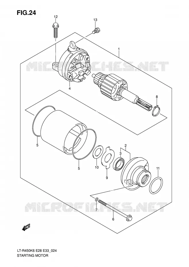 STARTER MOTOR Suzuki QUAD 450 QUADRACER 2008  LT-R450K8(E28/E33)