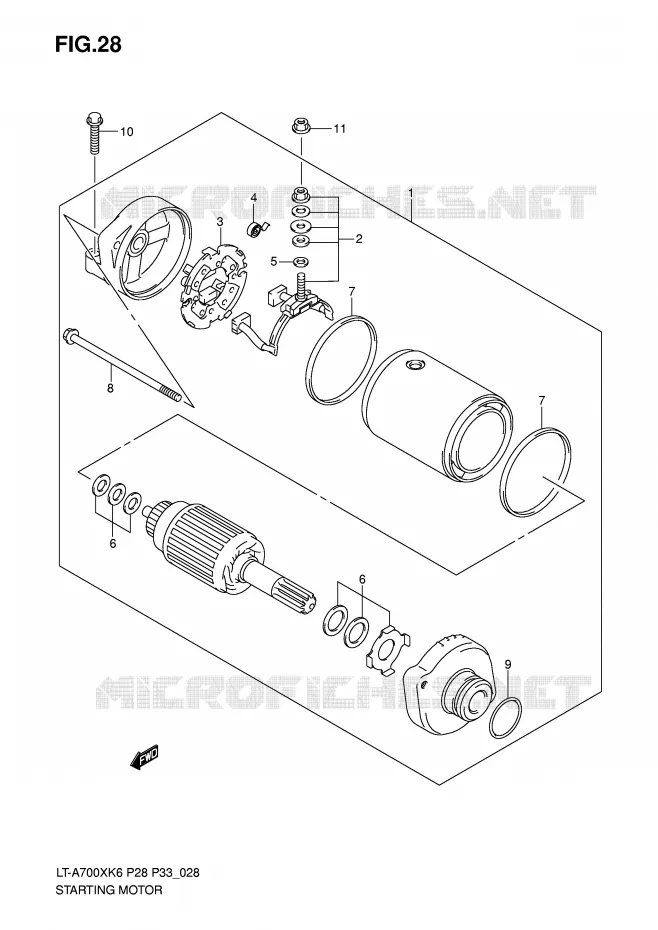 STARTER MOTOR Suzuki QUAD 700 KINGQUAD 2006  LT-A700XK6(P28/P33)