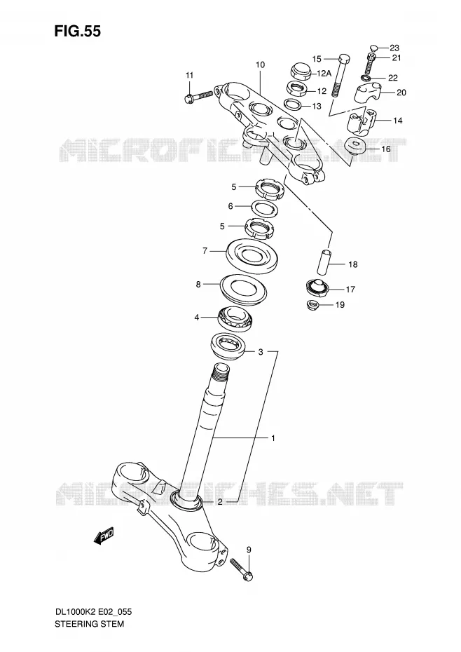 STEERING COLUMN Suzuki MOTO 1000 V-STROM 2004  DL1000K4(E2)