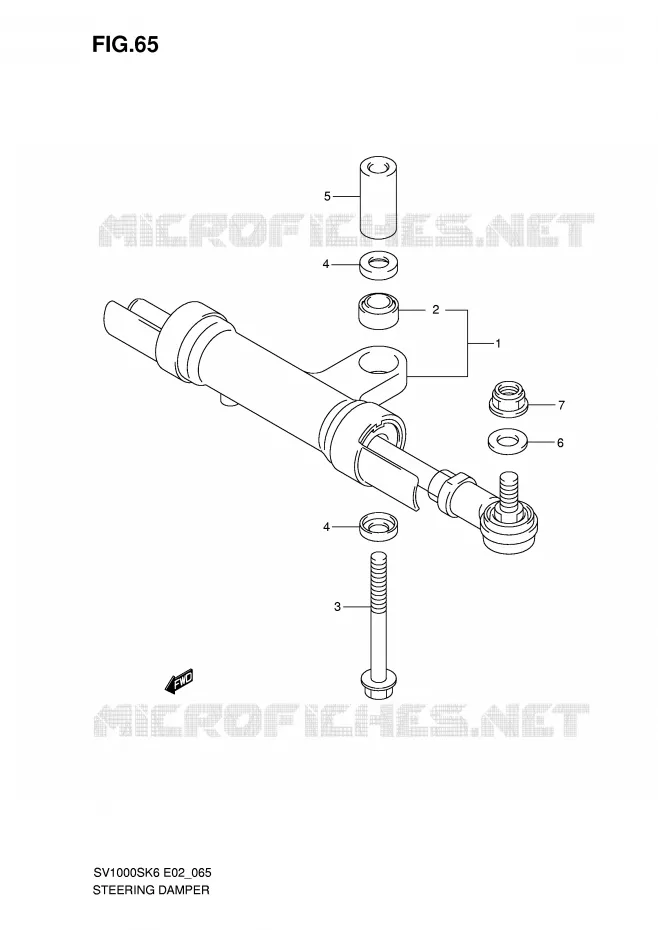 STEERING DAMPER Suzuki MOTO 1000 SV 2006  SV1000U2K6(E2)