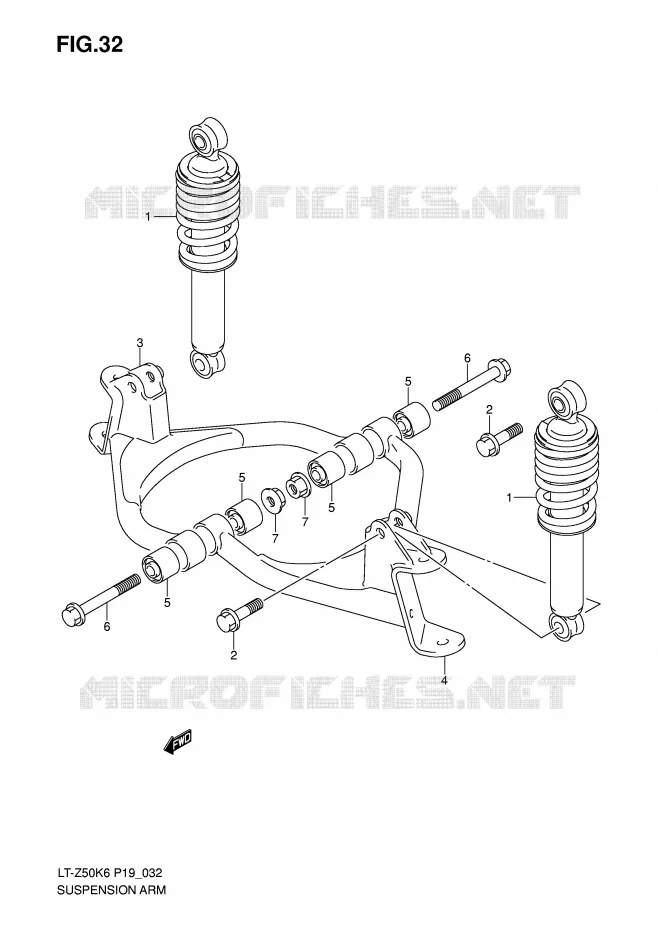 SUSPENSION ARM Suzuki QUAD 50 QUADSPORT 2009  LT-Z50K9(P19)
