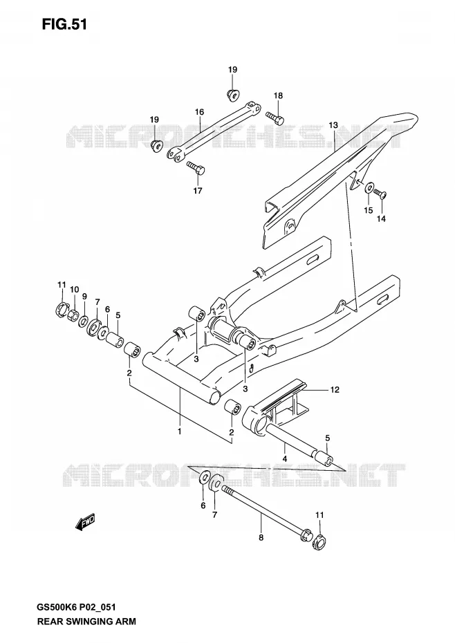 SWINGARM (MODEL K3) Suzuki MOTO 500 GS-E 2006  GS500UK6(P19)