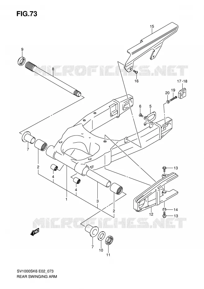 SWINGARM Suzuki MOTO 1000 SV 2006  SV1000U1K6(E2)