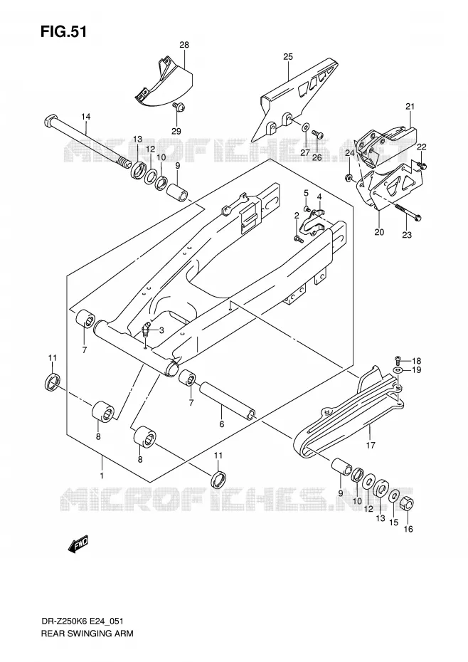 SWINGARM Suzuki MOTO 250 DR-Z 2006  DR-Z250K6(E24)