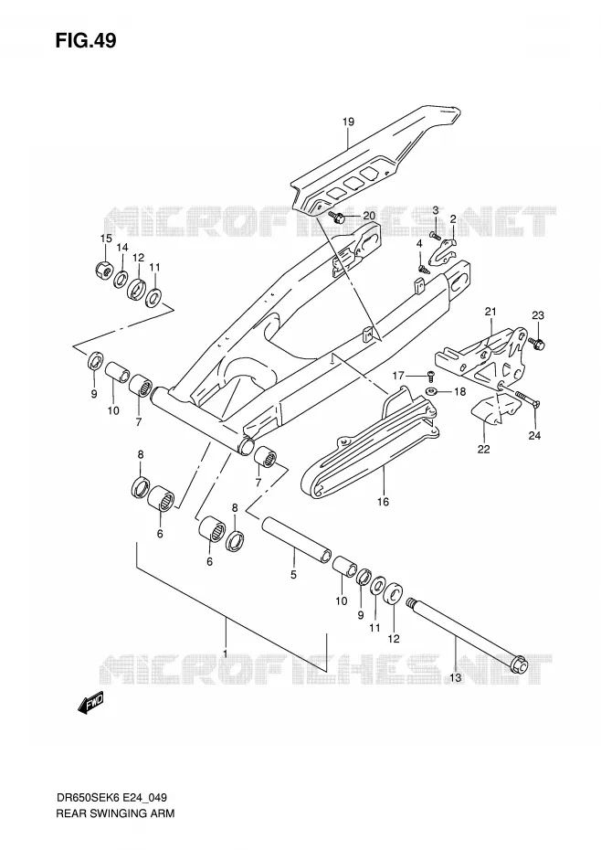 SWINGARM Suzuki MOTO 650 DR 2007  DR650SEK7(E24)