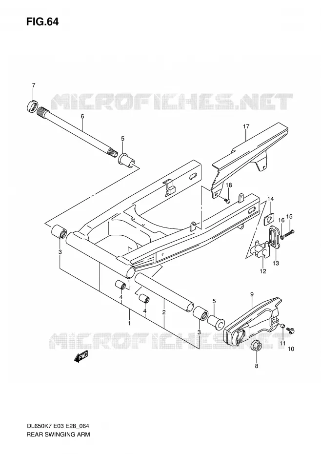 SWINGARM Suzuki MOTO 650 V-STROM 2010  DL650L0(E3/E28)