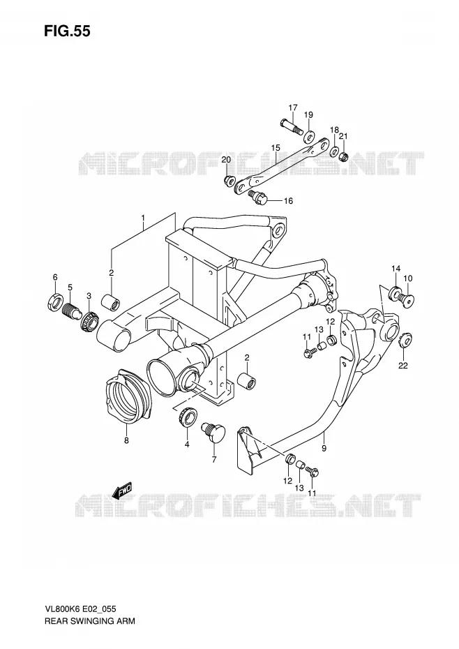 SWINGARM Suzuki MOTO 800 VOLUSIA 2010  VL800CUEL0(E2)