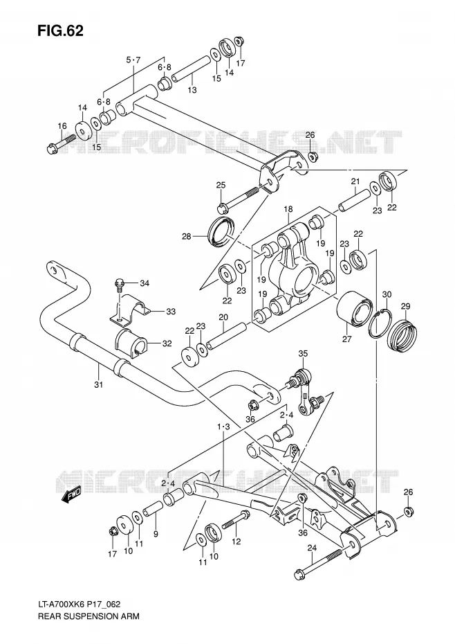 SWINGARM Suzuki QUAD 700 KINGQUAD 2006  LT-A700XK6(P17)